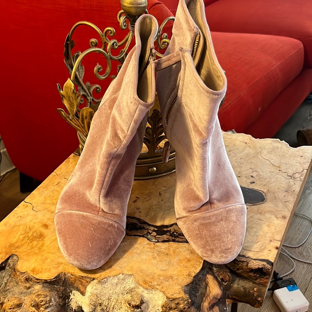 Polly plume pink velvet boots 39